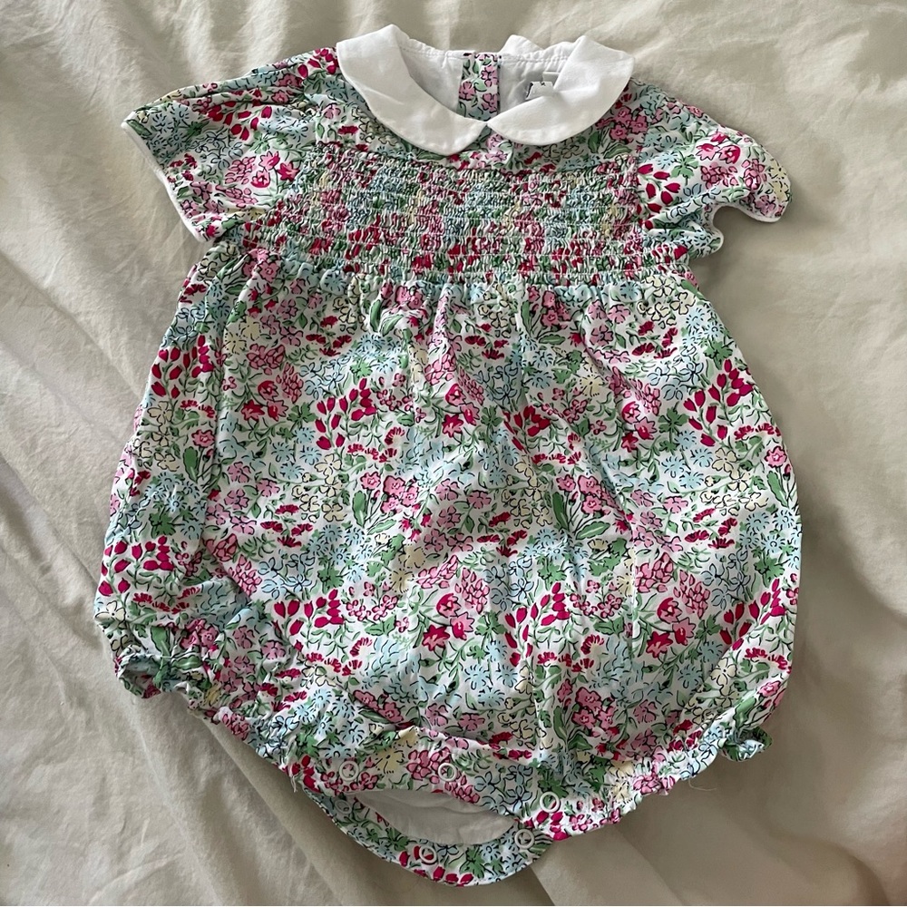 Janie & jack Bubble Romper w Peter Pan collar
